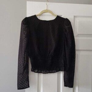 black dotted blouse